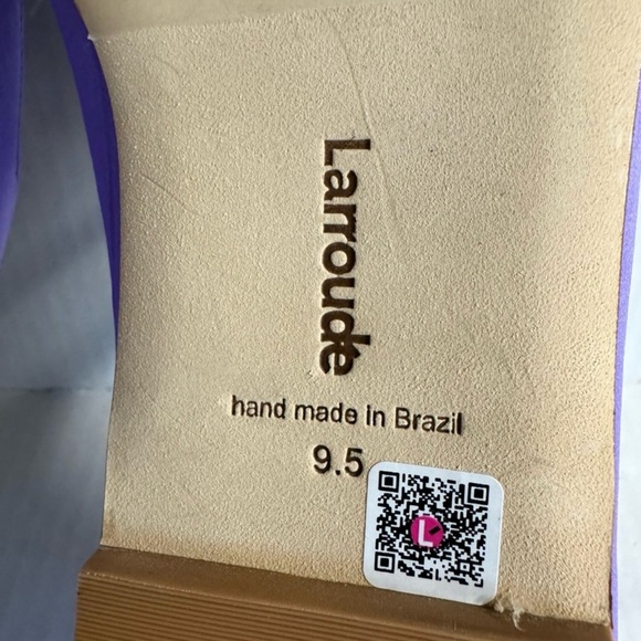 Larroude’ Purple satin Blair Mary Jane battle flats with adjustable buckle.9.5 - Picture 6 of 14